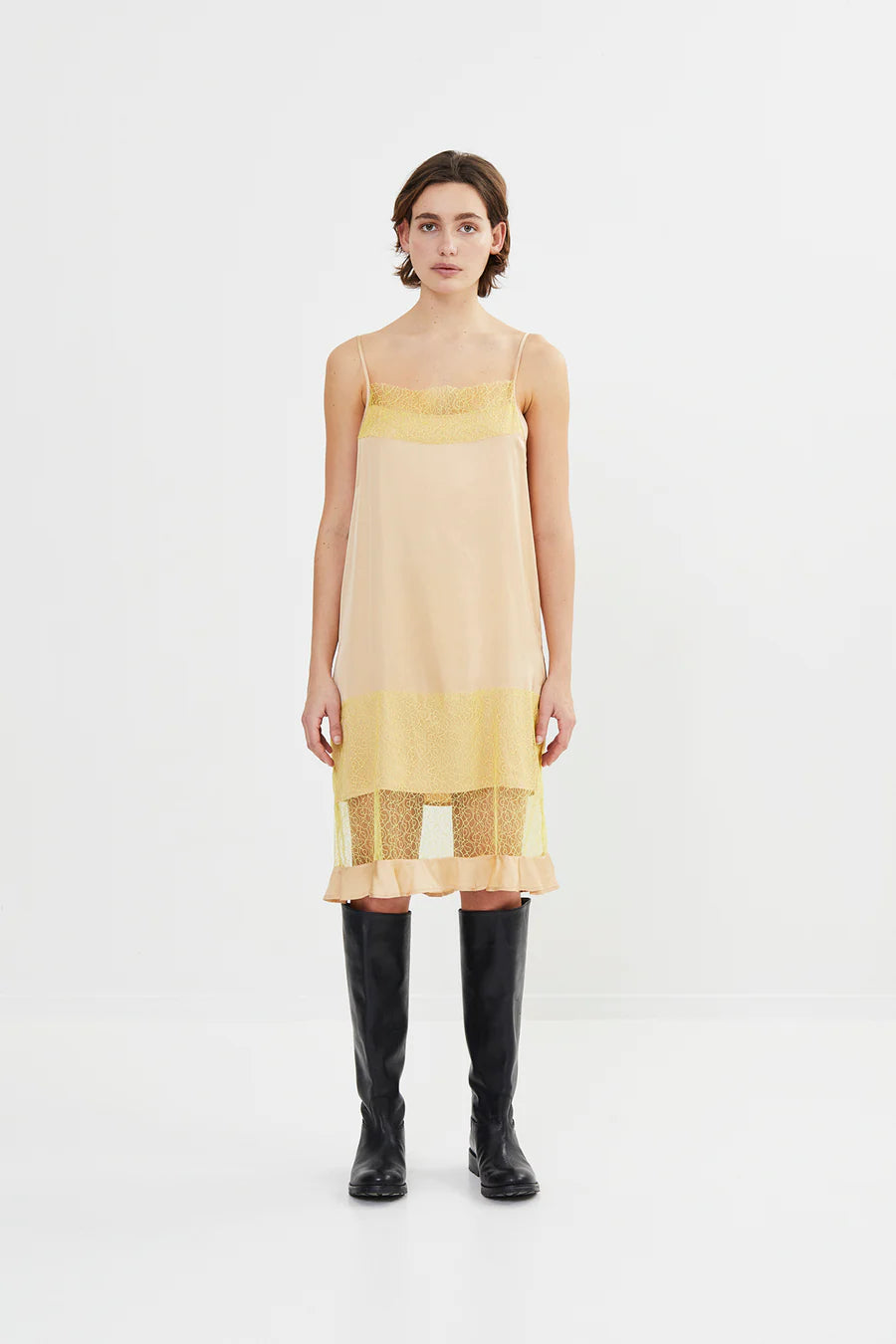 Rabens Saloner Tarah Dress - Latte/Lemon Zest - Shop 9