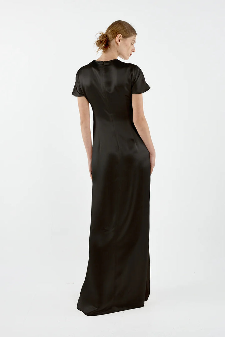 Sofia Irina Bianca Maxi Gathered Gown - Black - Shop 9