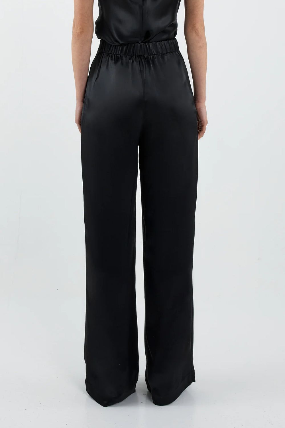 Sofia Irina Jane Satin Pant - Black - Shop 9