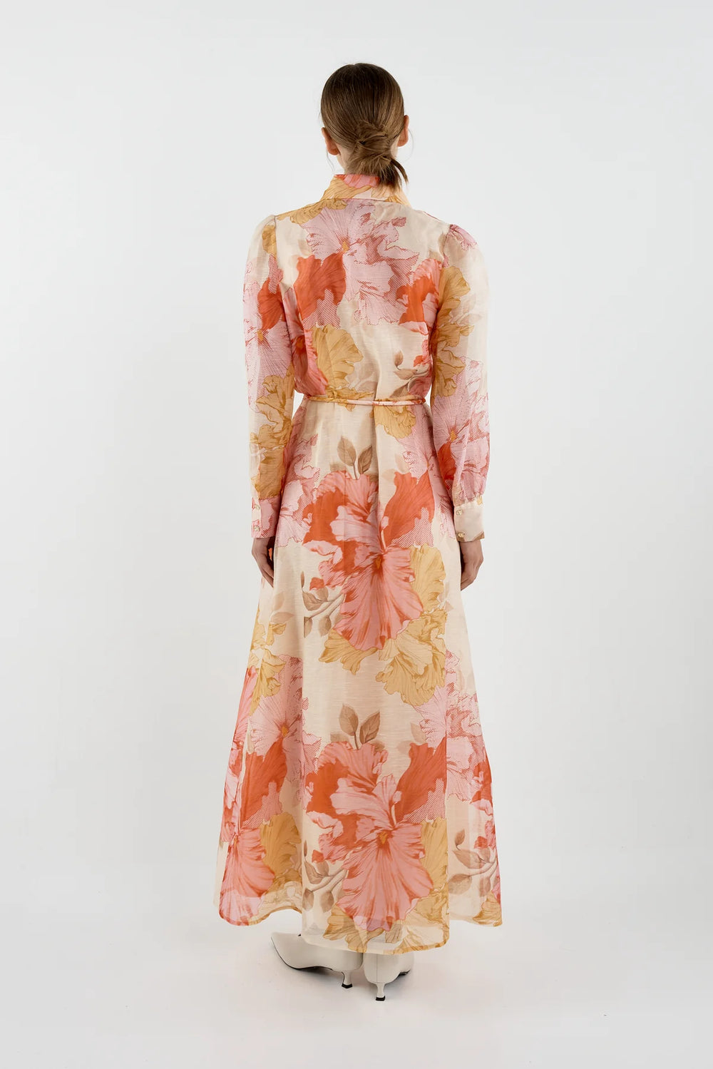 Sofia Irina Julie Maxi Shirt Dress - Red / Pink Floral - Shop 9