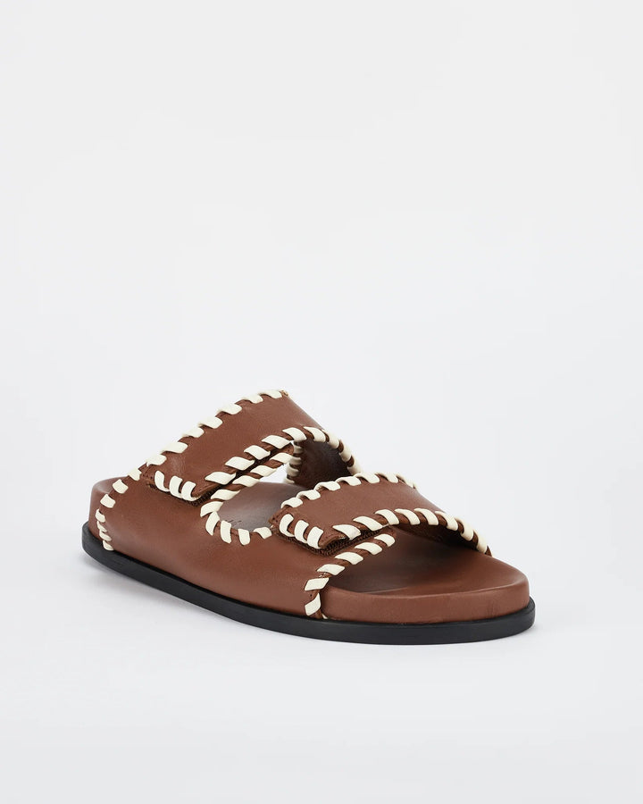 Sol Sana Fontelina Footbed - Cocoa / Off White Trim - Shop 9