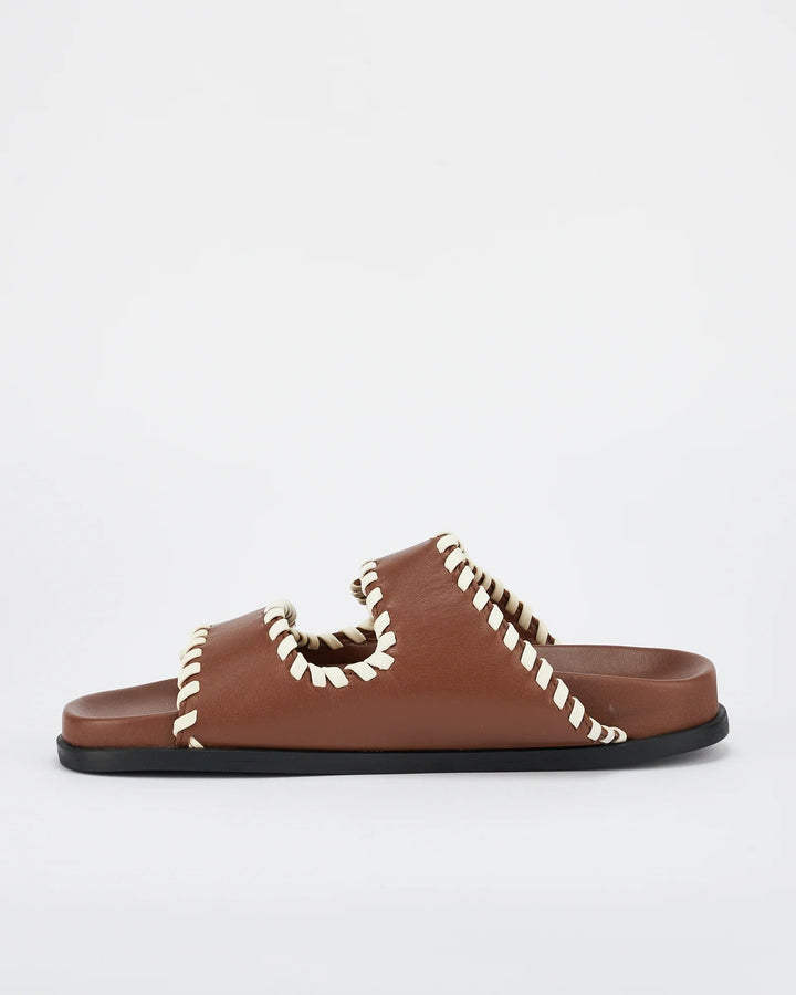 Sol Sana Fontelina Footbed - Cocoa / Off White Trim - Shop 9