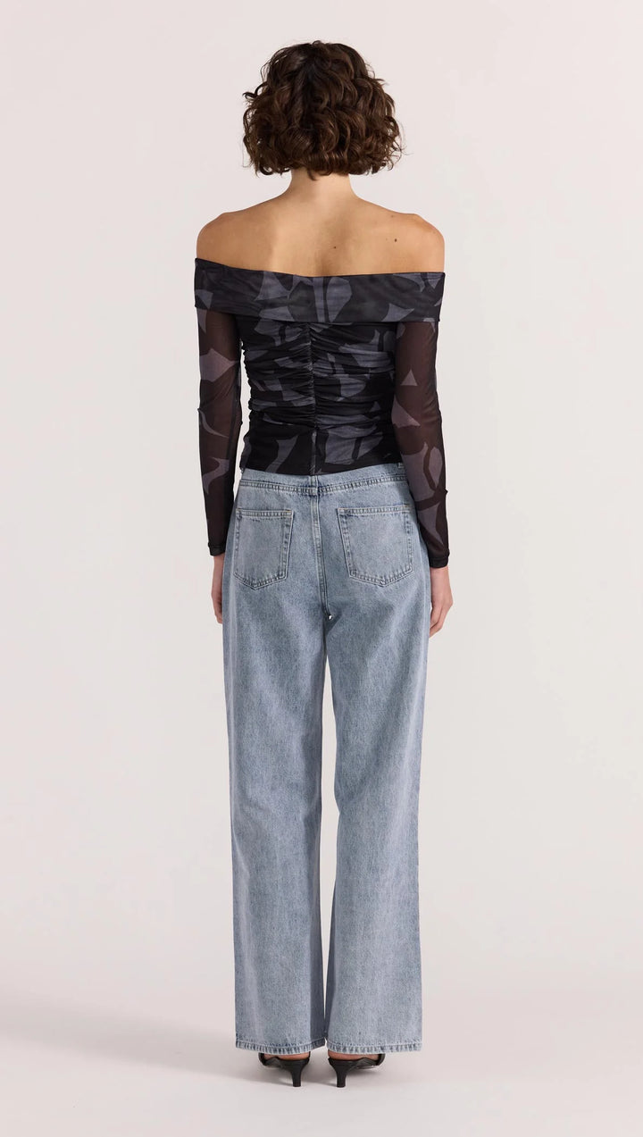 Staple The Label Aura Mesh Off Shoulder Top - Abstract - Shop 9