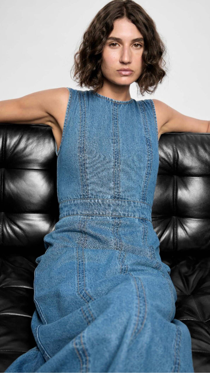 Staple The Label Maverick Denim Dress - Midblue - Shop 9
