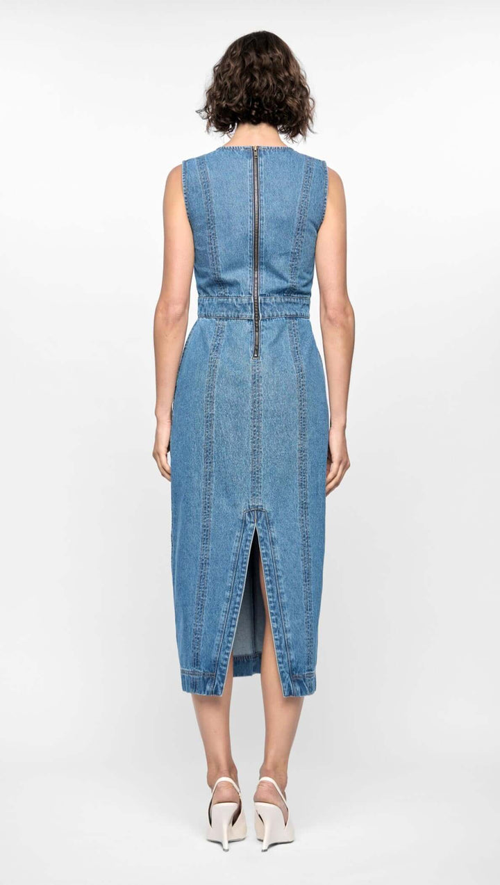Staple The Label Maverick Denim Dress - Midblue - Shop 9