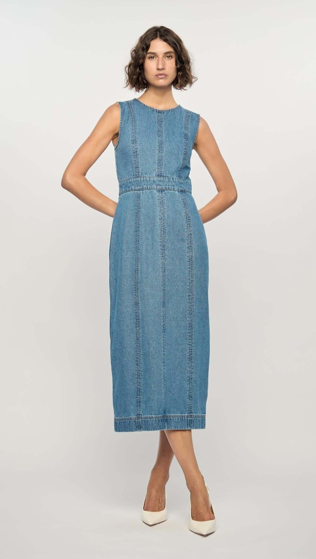 Staple The Label Maverick Denim Dress - Midblue - Shop 9