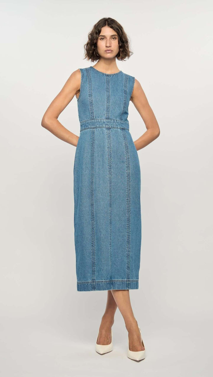 Staple The Label Maverick Denim Dress - Midblue - Shop 9