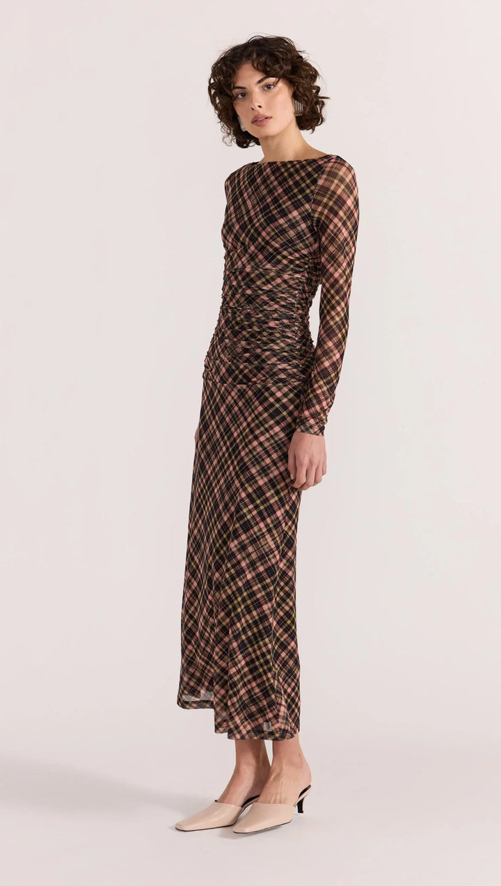 Staple The Label Reign Mesh Midi Dress - Check - Shop 9