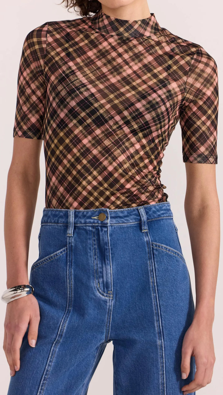 Staple The Label Reign Mesh Top - Check - Shop 9