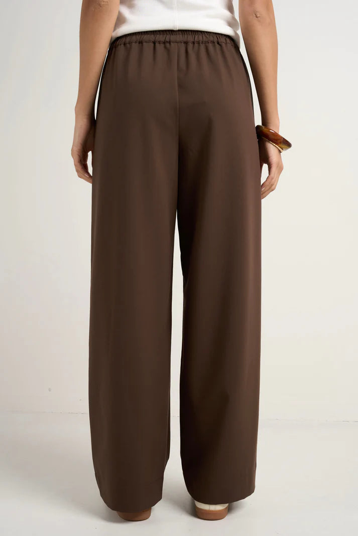 Stories Be Told Townie Wide Leg Pants - Chocolate Stripe Side Tape - Shop 9