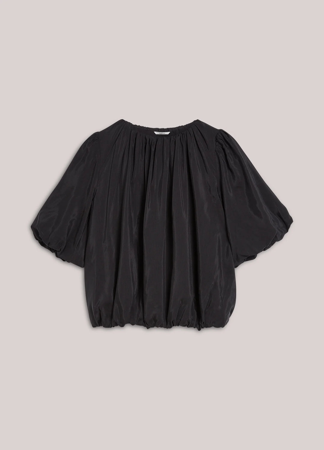 Summum Balloon Sleeve Viscose Top - Black