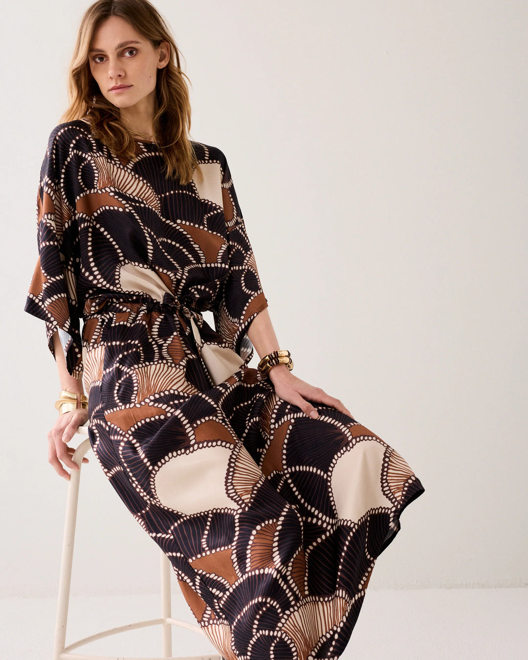 Summum Midi Dress Twill Satin