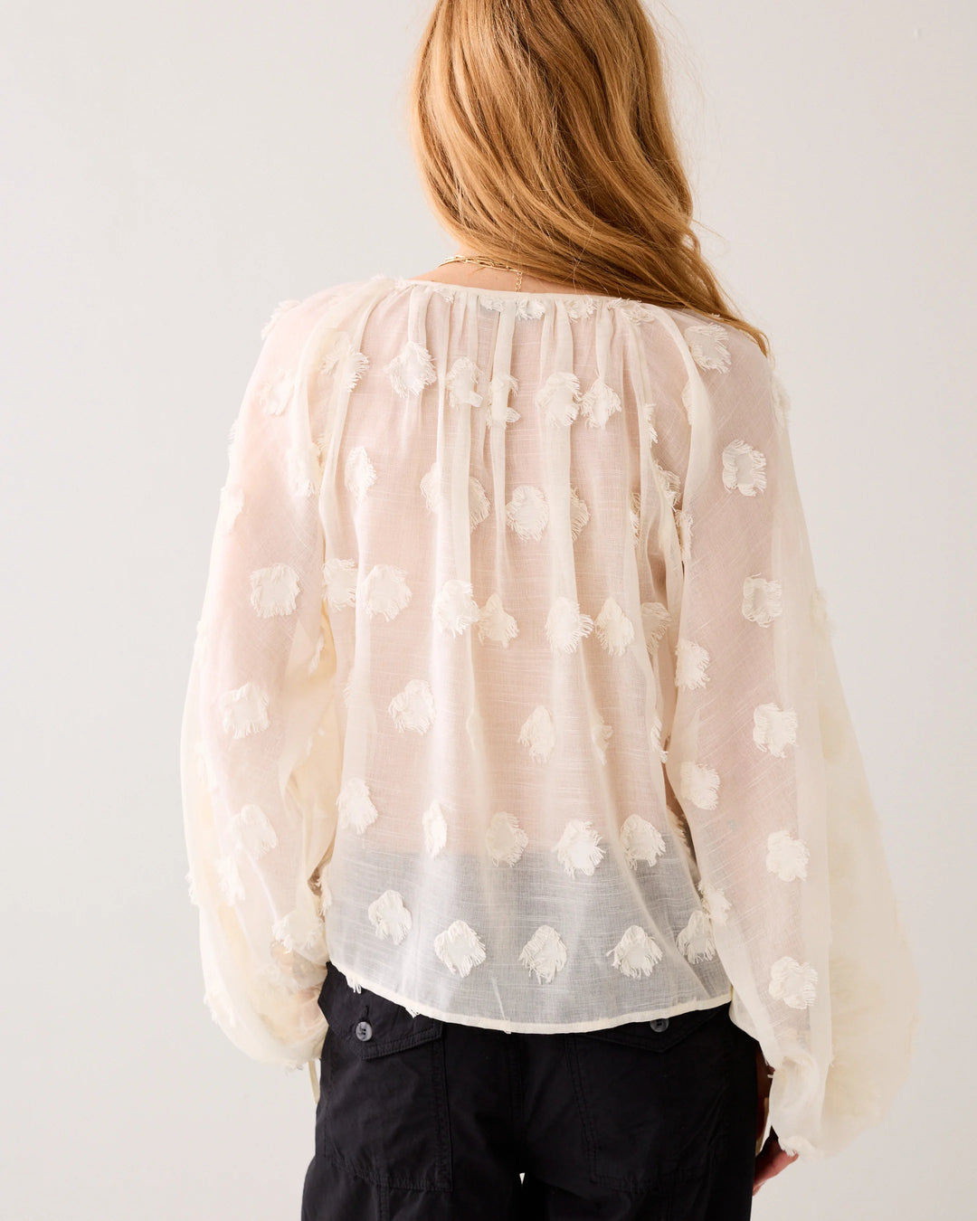 Summum Transparent Top with 3D Dots - Ivory