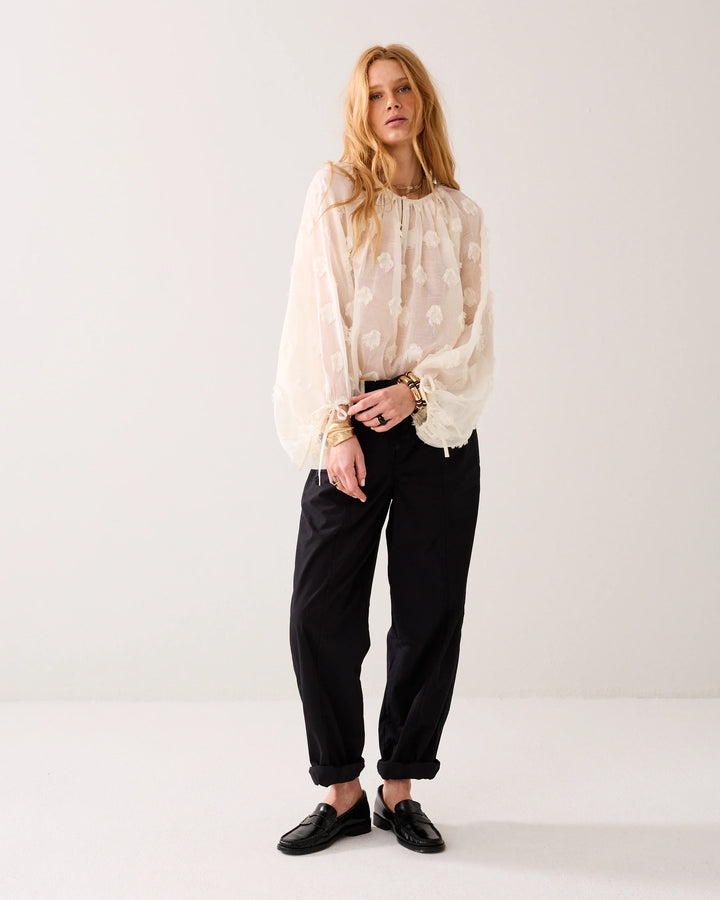 Summum Transparent Top with 3D Dots - Ivory