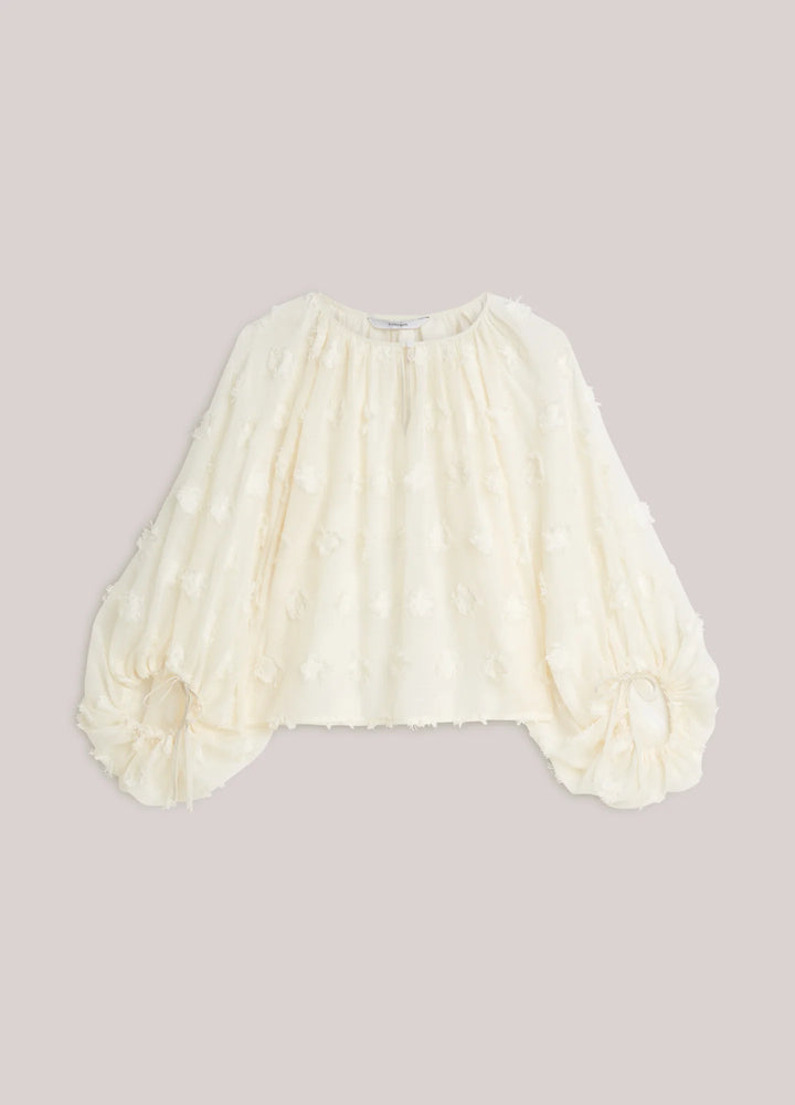 Summum Transparent Top with 3D Dots - Ivory