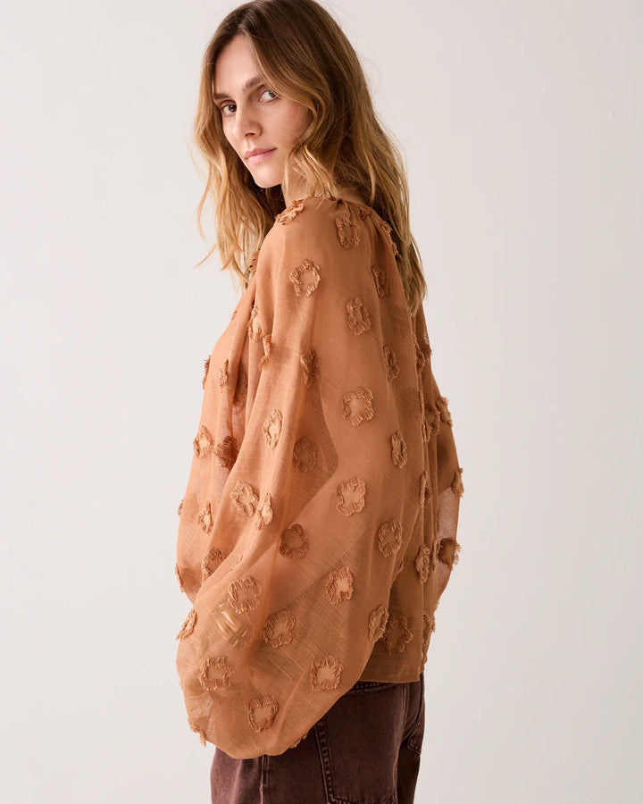 Summum Transparent Top with 3D dots - Cinnamon