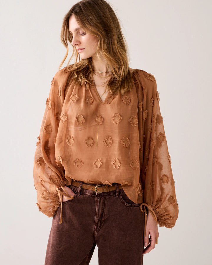 Summum Transparent Top with 3D dots - Cinnamon