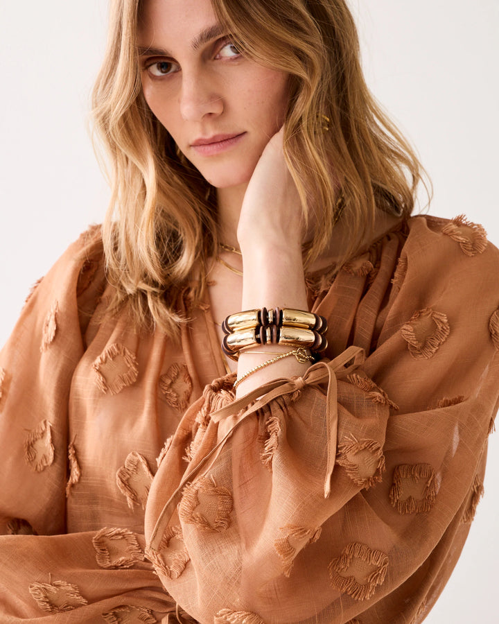 Summum Transparent Top with 3D dots - Cinnamon