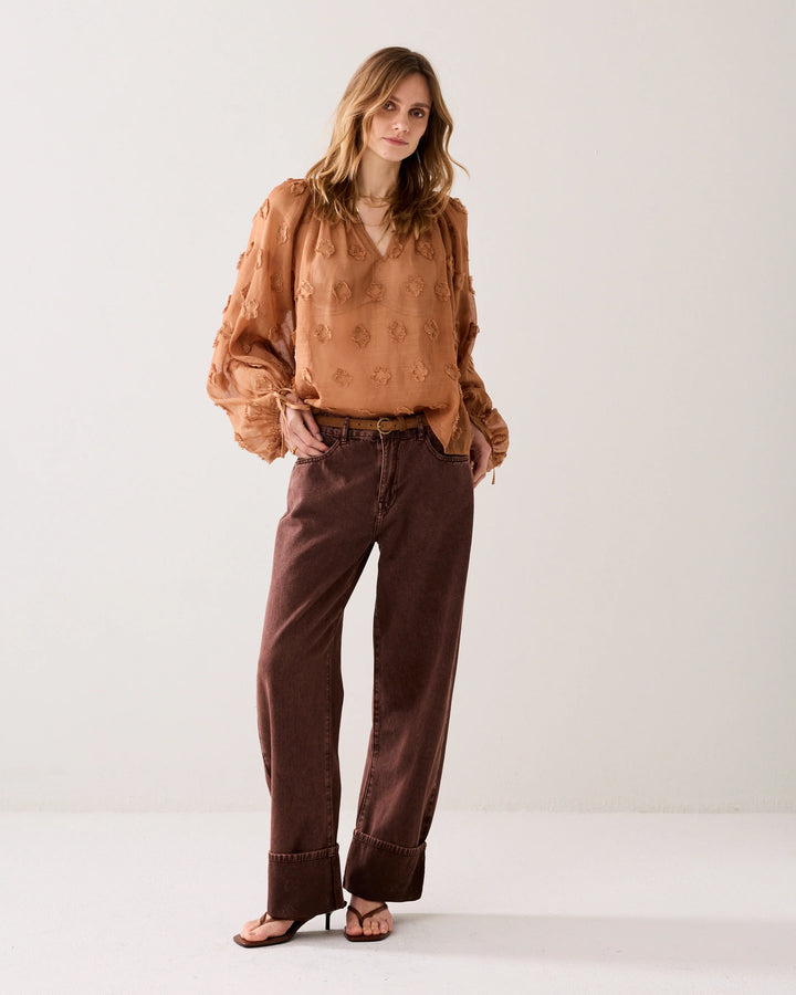 Summum Transparent Top with 3D dots - Cinnamon