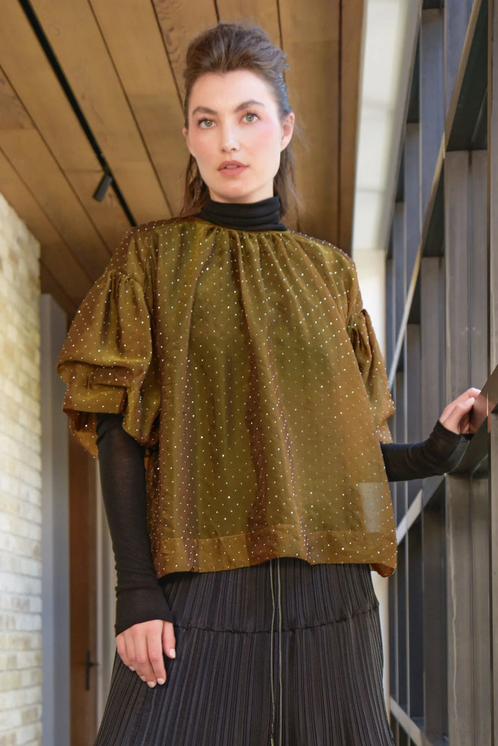 Trelise Cooper A Problem Sheer-ed Blouse - Olive - Shop 9