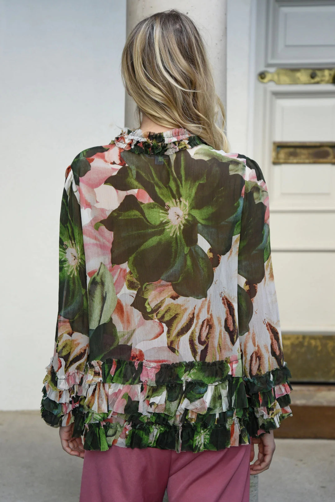 Trelise Cooper You Give Me The Frills Blouse - Pink/Green Floral - Shop 9