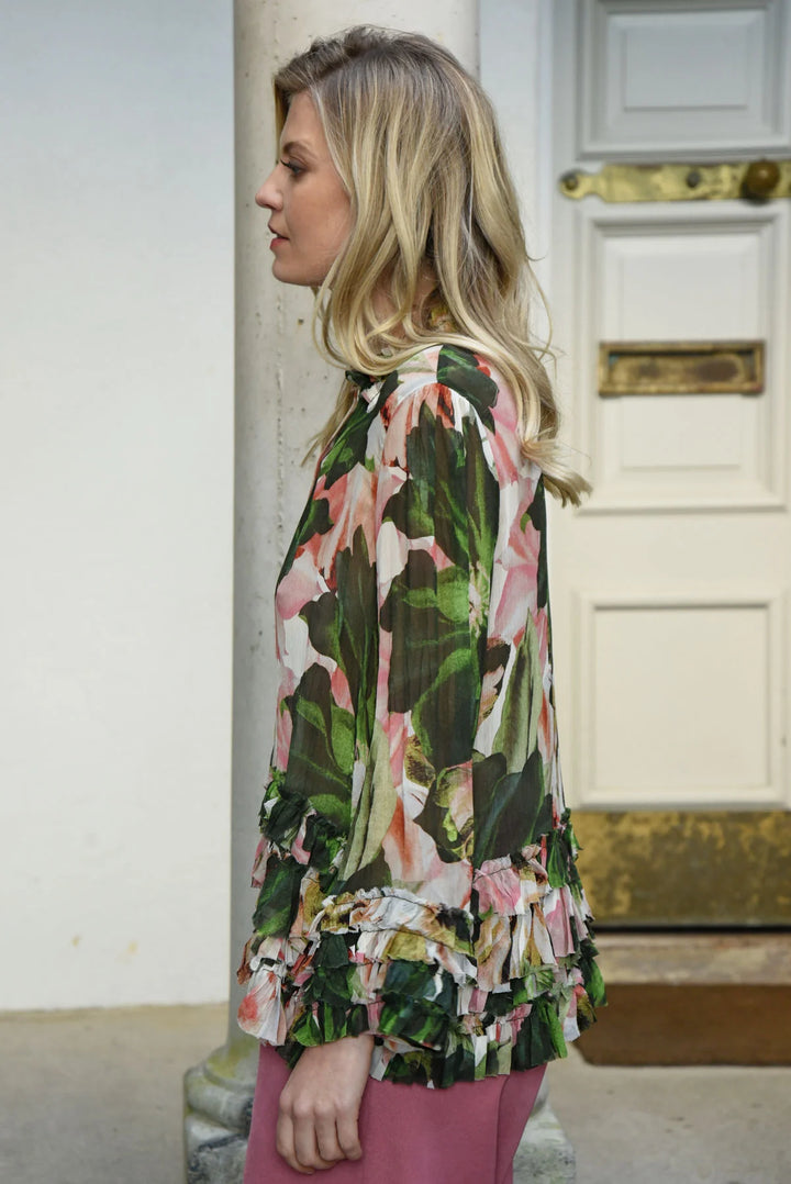 Trelise Cooper You Give Me The Frills Blouse - Pink/Green Floral - Shop 9