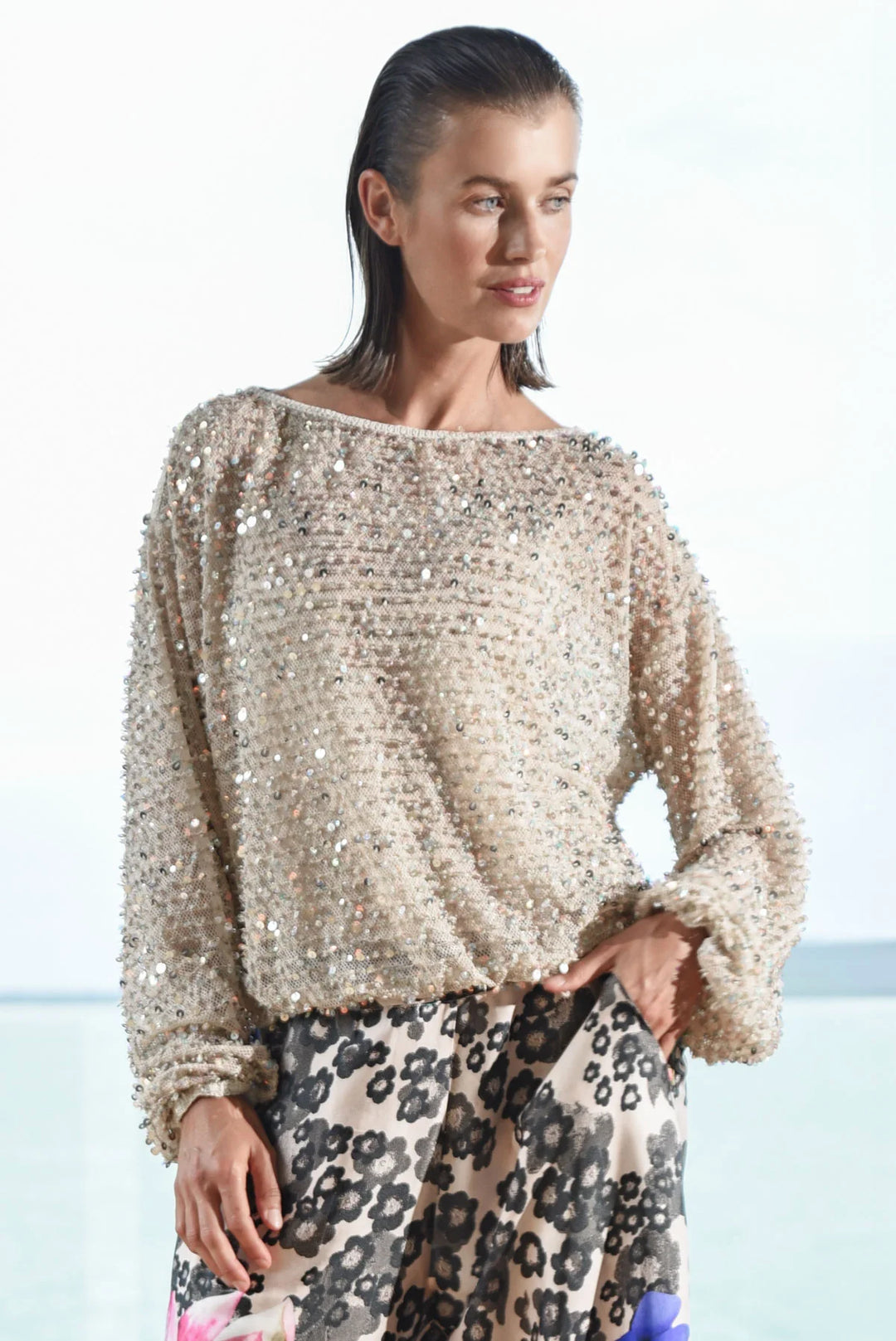 Trelise Cooper Shimmy &amp; Shine Top - White/Silver