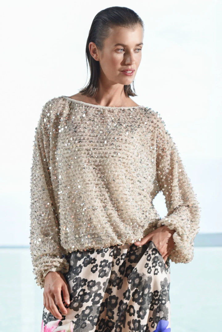 Trelise Cooper Shimmy &amp; Shine Top - White/Silver