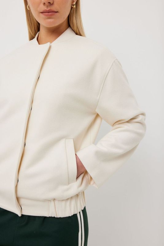 Tuesday Label Anderson Bomber - Ivory Wool - Shop 9