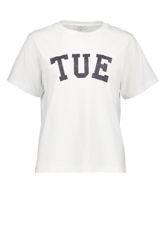 Tuesday Label Band Tee - White - Shop 9