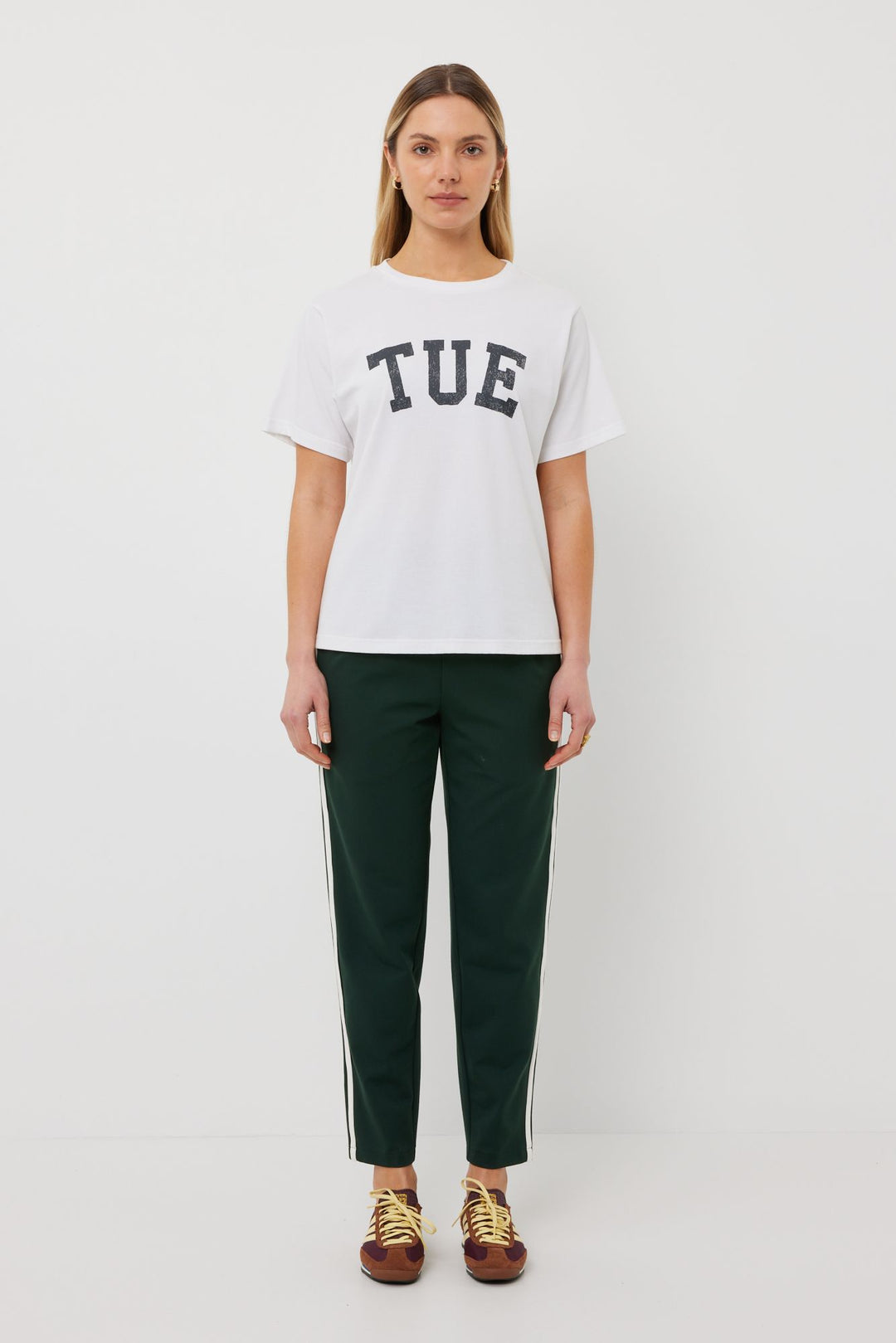 Tuesday Label Band Tee - White - Shop 9