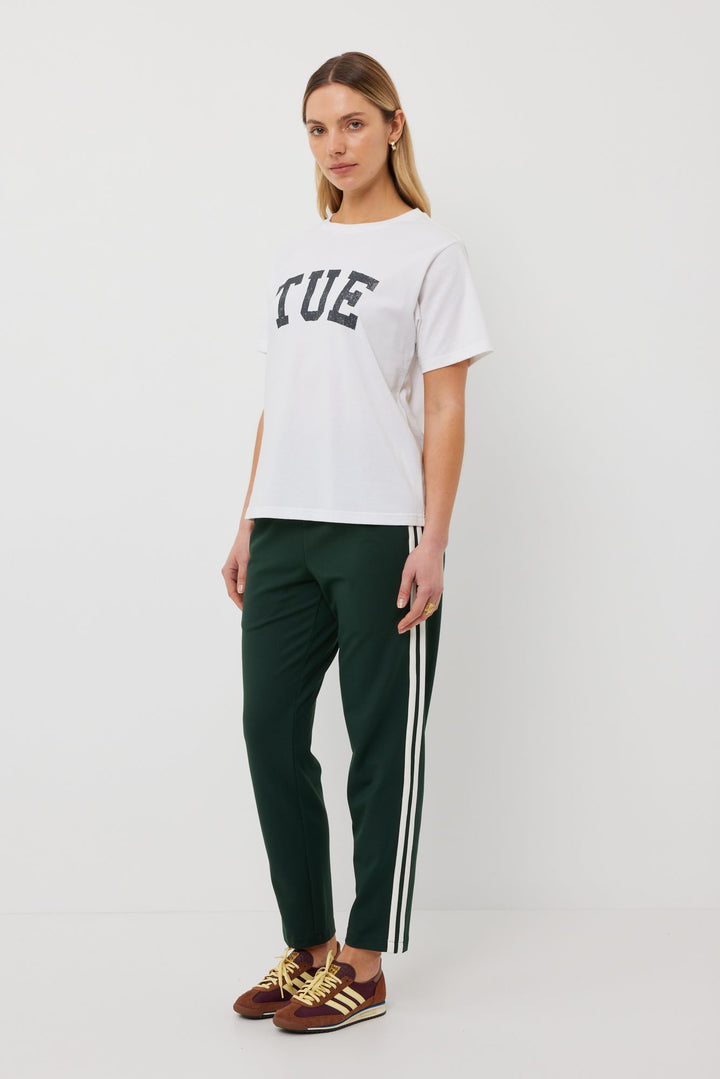 Tuesday Label Band Tee - White - Shop 9