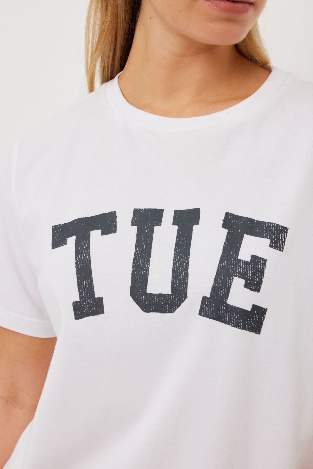 Tuesday Label Band Tee - White - Shop 9