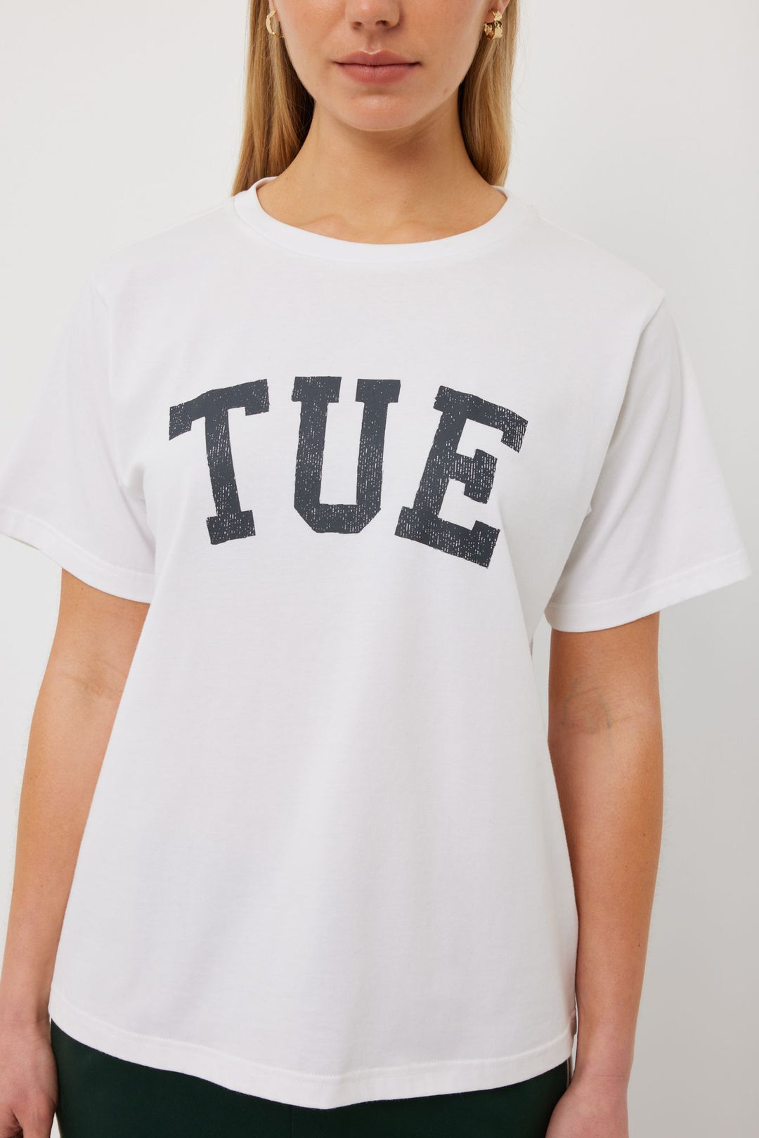 Tuesday Label Band Tee - White - Shop 9