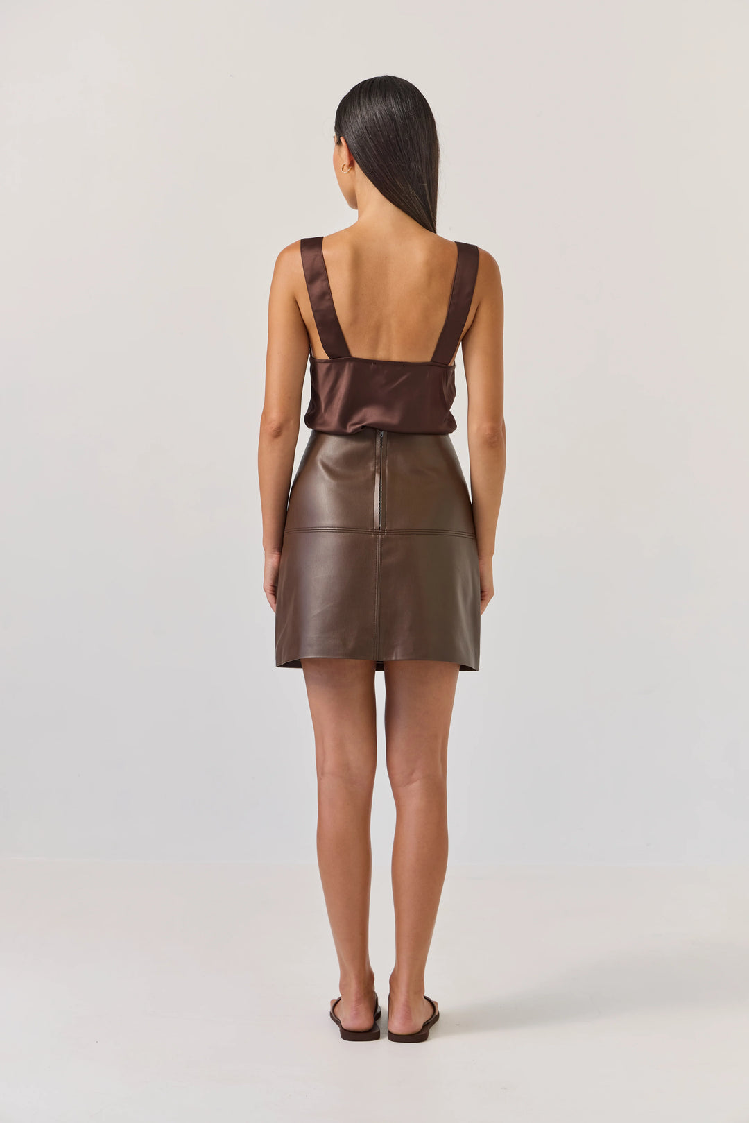 Tuesday Label Emili Mini Skirt - Dark Chocolate - Shop 9