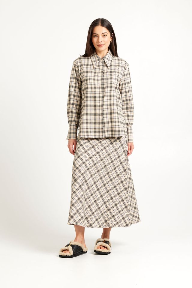 Tuesday Label Fluid Skirt - Soft Plaid - Shop 9
