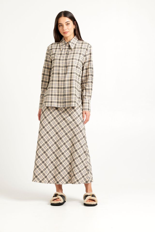 Tuesday Label Fluid Skirt - Soft Plaid - Shop 9