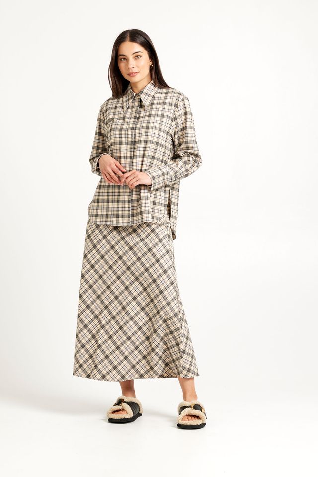 Tuesday Label Fluid Skirt - Soft Plaid - Shop 9