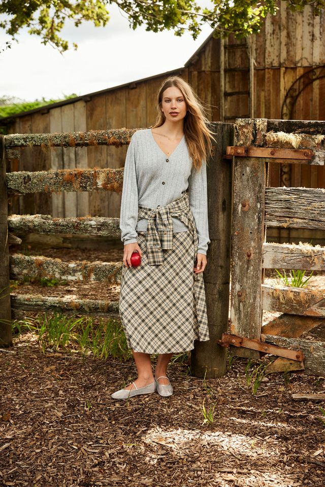 Tuesday Label Fluid Skirt - Soft Plaid - Shop 9