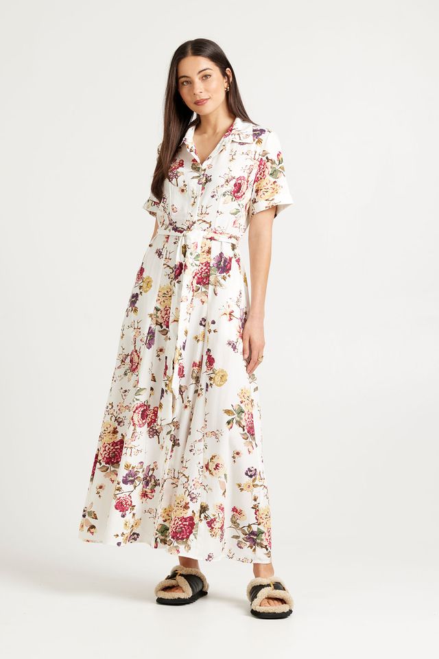 Tuesday Label Godet Shirt Dress - Vintage Floral - Shop 9