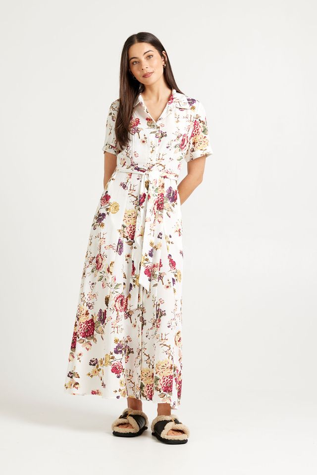 Tuesday Label Godet Shirt Dress - Vintage Floral - Shop 9