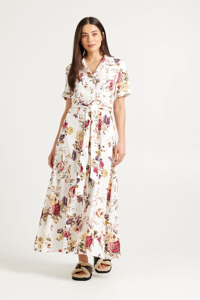 Tuesday Label Godet Shirt Dress - Vintage Floral - Shop 9