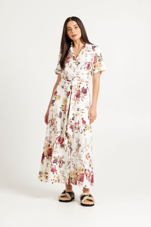Tuesday Label Godet Shirt Dress - Vintage Floral - Shop 9