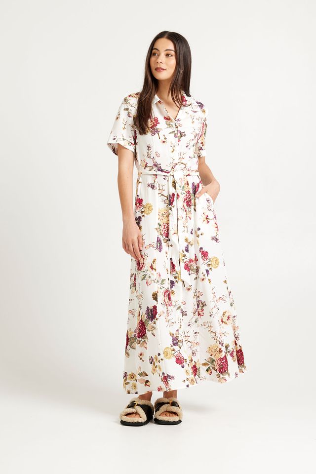 Tuesday Label Godet Shirt Dress - Vintage Floral - Shop 9