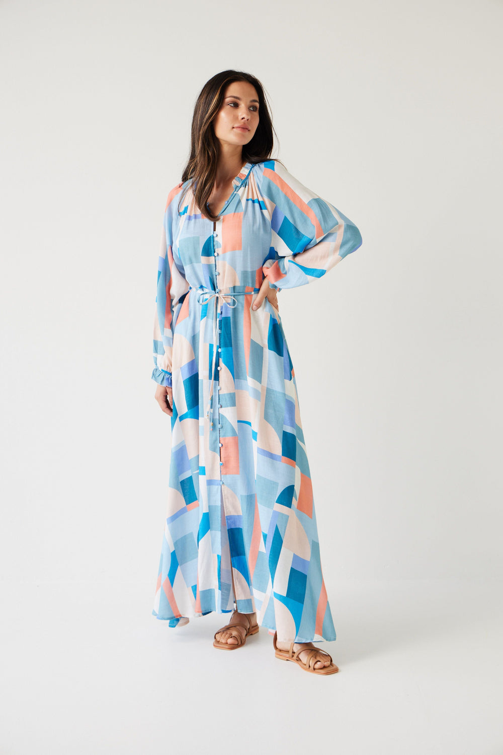 Tuesday Label Heidi Dress - Blue Geo - Shop 9