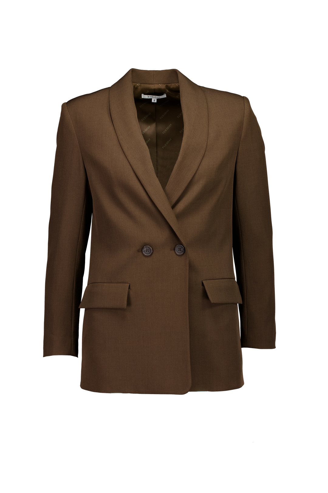 Tuesday Label Longline Blazer - Bitter Chocolate - Shop 9