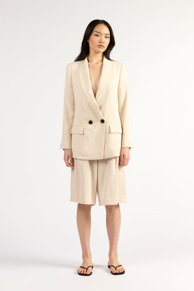 Tuesday Label Longline Blazer - Oyster - Shop 9
