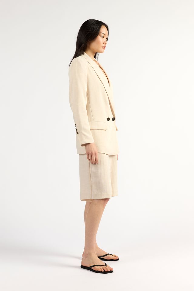 Tuesday Label Longline Blazer - Oyster - Shop 9