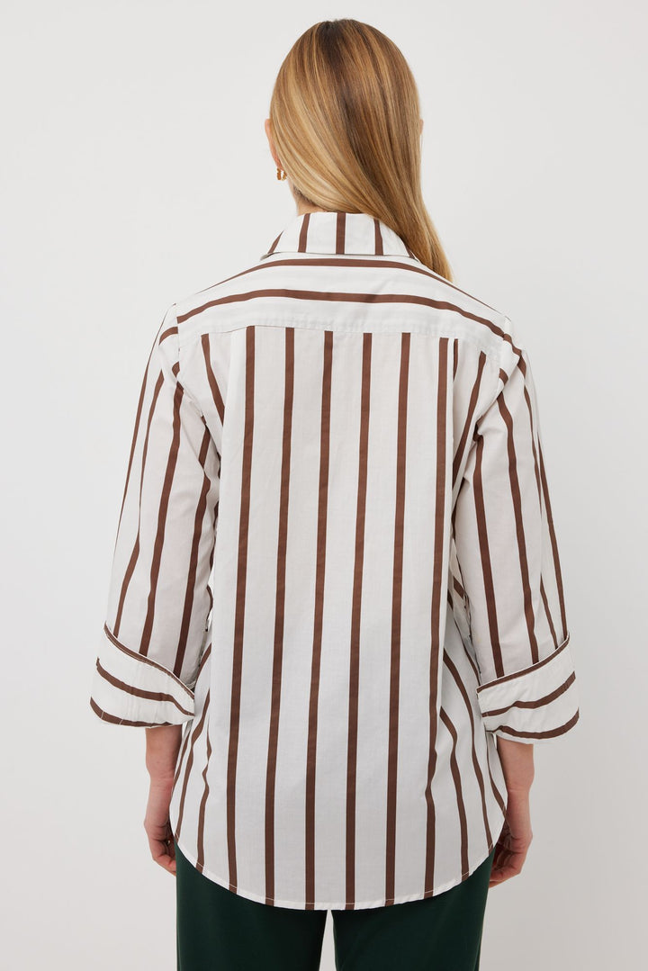 Tuesday Label Mark Shirt - Chocolate Stripe - Shop 9