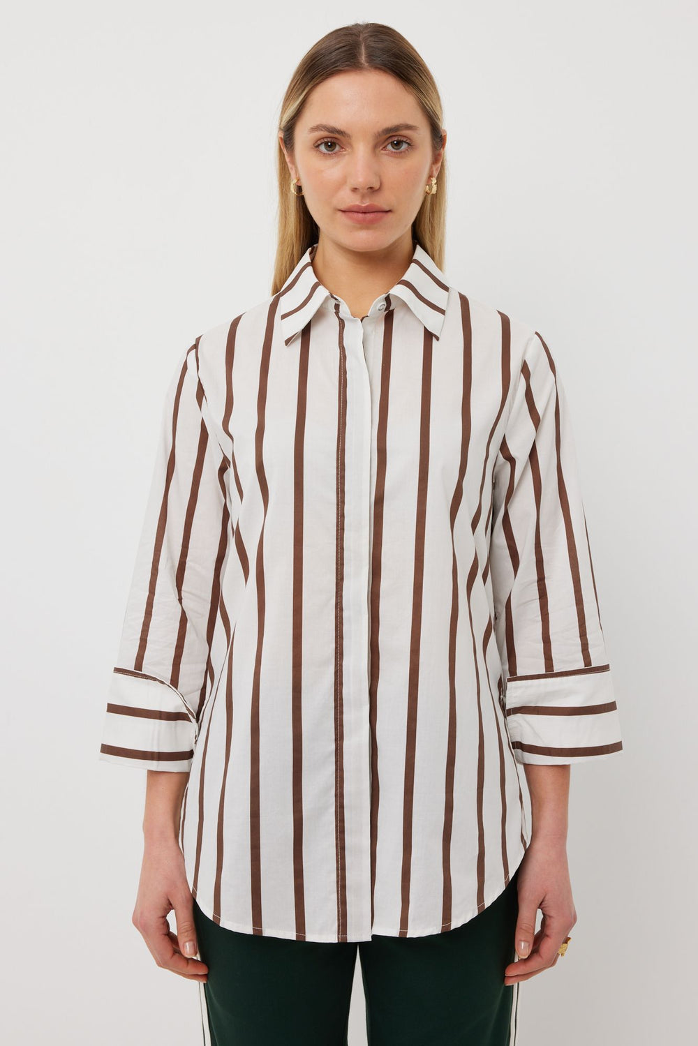 Tuesday Label Mark Shirt - Chocolate Stripe - Shop 9